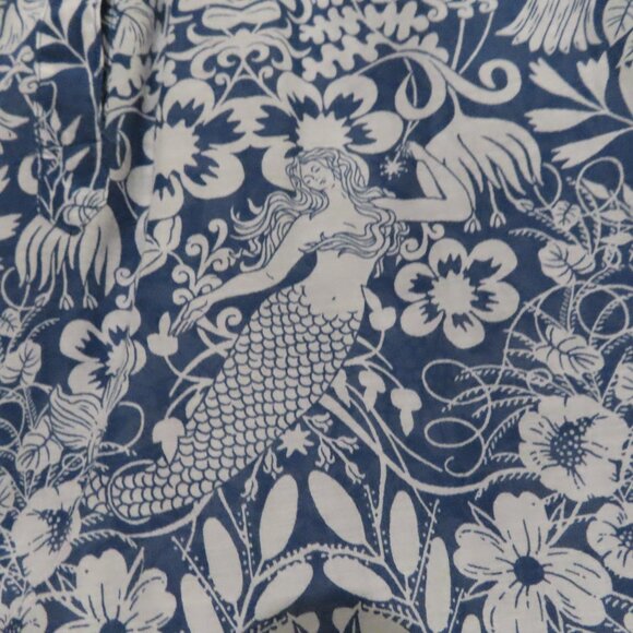J.Crew Floral and Mermaid Print Pin Tuck Cotton/Silk Blend Top Size 0 - Picture 6 of 14